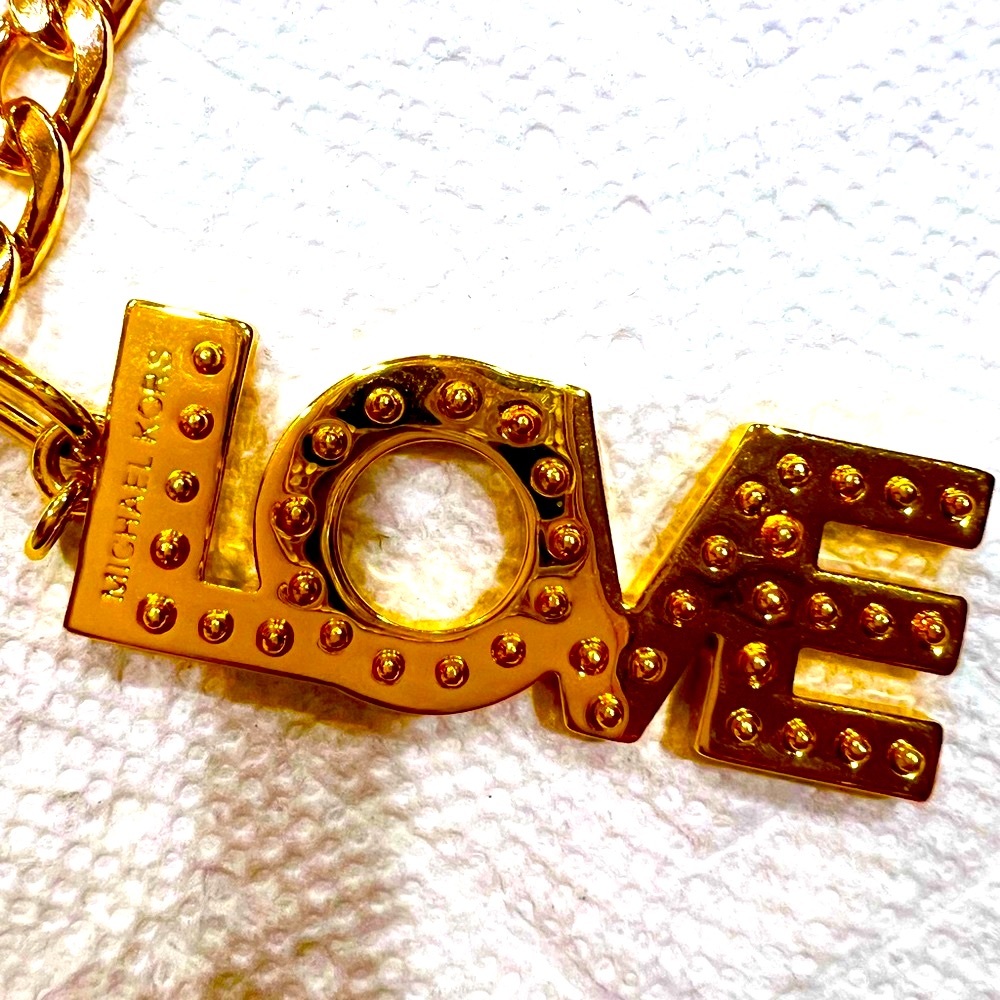 Michael Kors Gold 'LOVE' Pendant Necklace